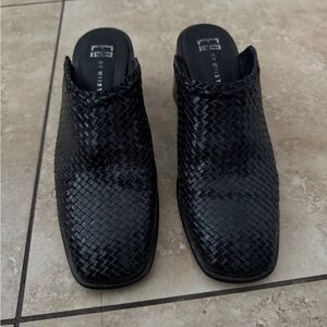 E8 Miista Woven Black Leather Mules